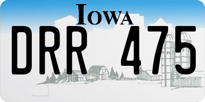IA license plate DRR475