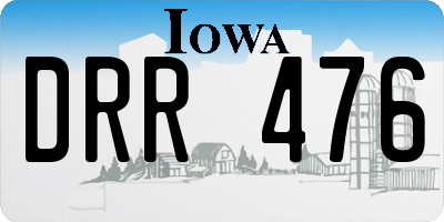 IA license plate DRR476