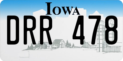 IA license plate DRR478