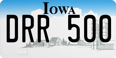 IA license plate DRR500