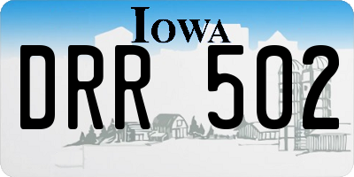 IA license plate DRR502