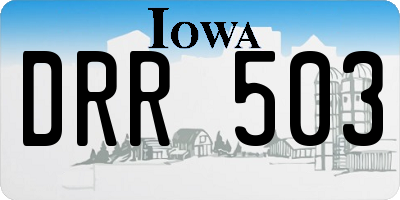 IA license plate DRR503