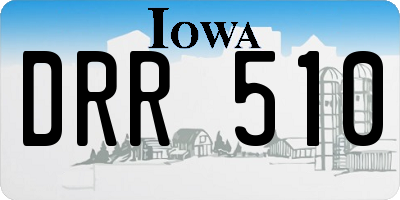 IA license plate DRR510