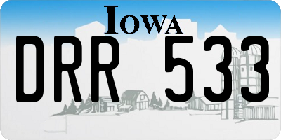IA license plate DRR533