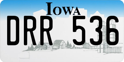 IA license plate DRR536