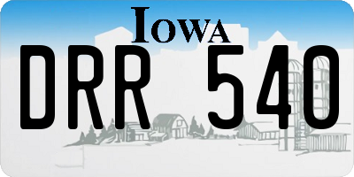 IA license plate DRR540