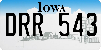 IA license plate DRR543