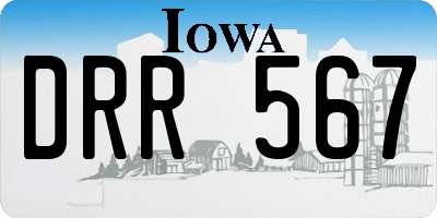 IA license plate DRR567
