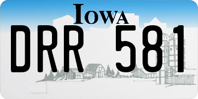 IA license plate DRR581