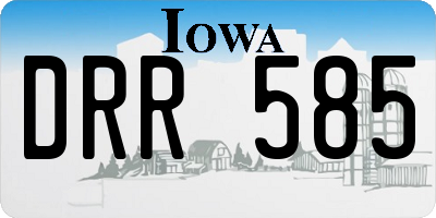 IA license plate DRR585