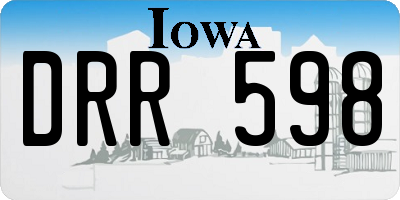 IA license plate DRR598