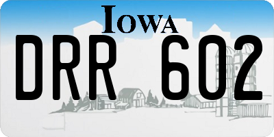 IA license plate DRR602