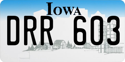 IA license plate DRR603