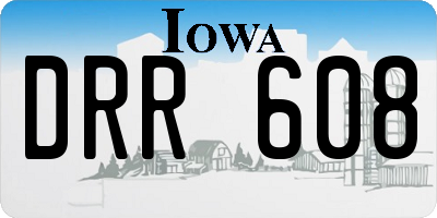 IA license plate DRR608