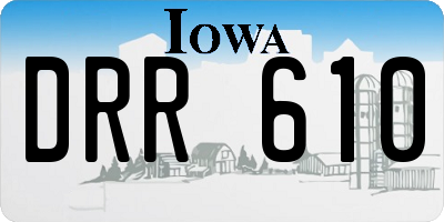 IA license plate DRR610