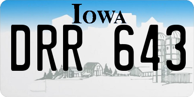 IA license plate DRR643