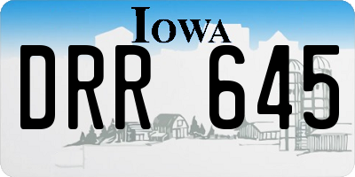 IA license plate DRR645