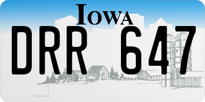 IA license plate DRR647