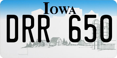 IA license plate DRR650