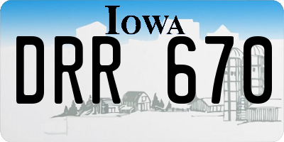 IA license plate DRR670