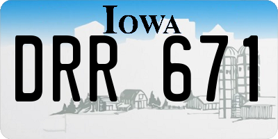 IA license plate DRR671