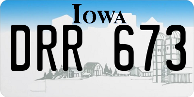 IA license plate DRR673