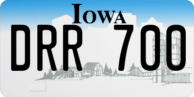 IA license plate DRR700