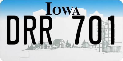 IA license plate DRR701