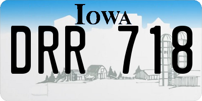 IA license plate DRR718