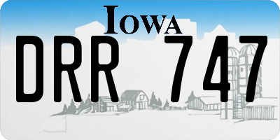 IA license plate DRR747