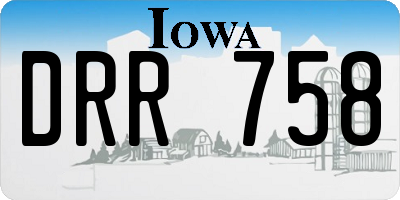IA license plate DRR758