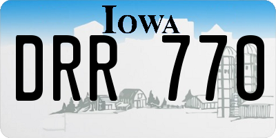 IA license plate DRR770