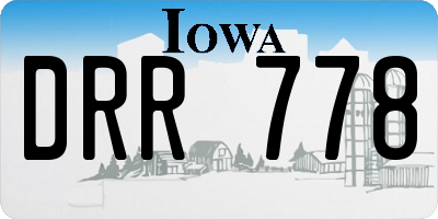 IA license plate DRR778