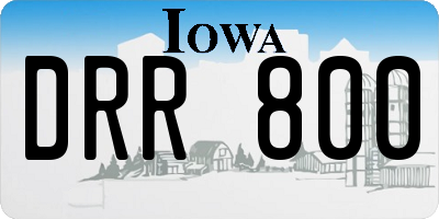 IA license plate DRR800