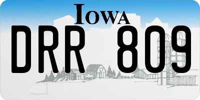 IA license plate DRR809