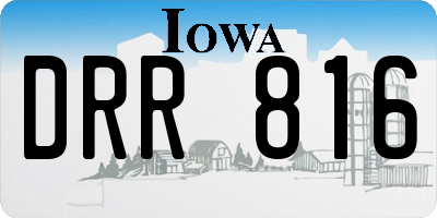IA license plate DRR816