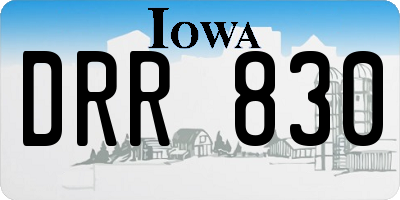 IA license plate DRR830