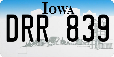 IA license plate DRR839