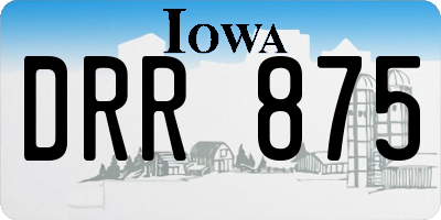 IA license plate DRR875