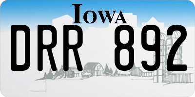 IA license plate DRR892