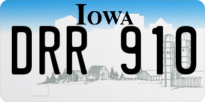 IA license plate DRR910