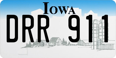 IA license plate DRR911