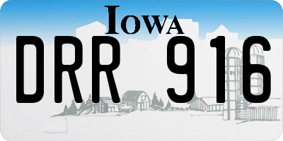 IA license plate DRR916
