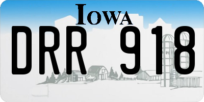IA license plate DRR918