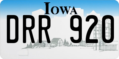 IA license plate DRR920