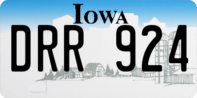 IA license plate DRR924