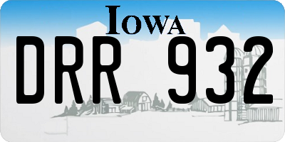 IA license plate DRR932