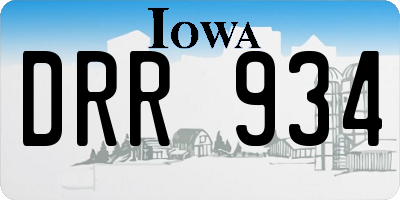 IA license plate DRR934