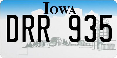 IA license plate DRR935