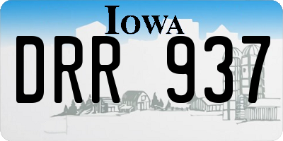 IA license plate DRR937